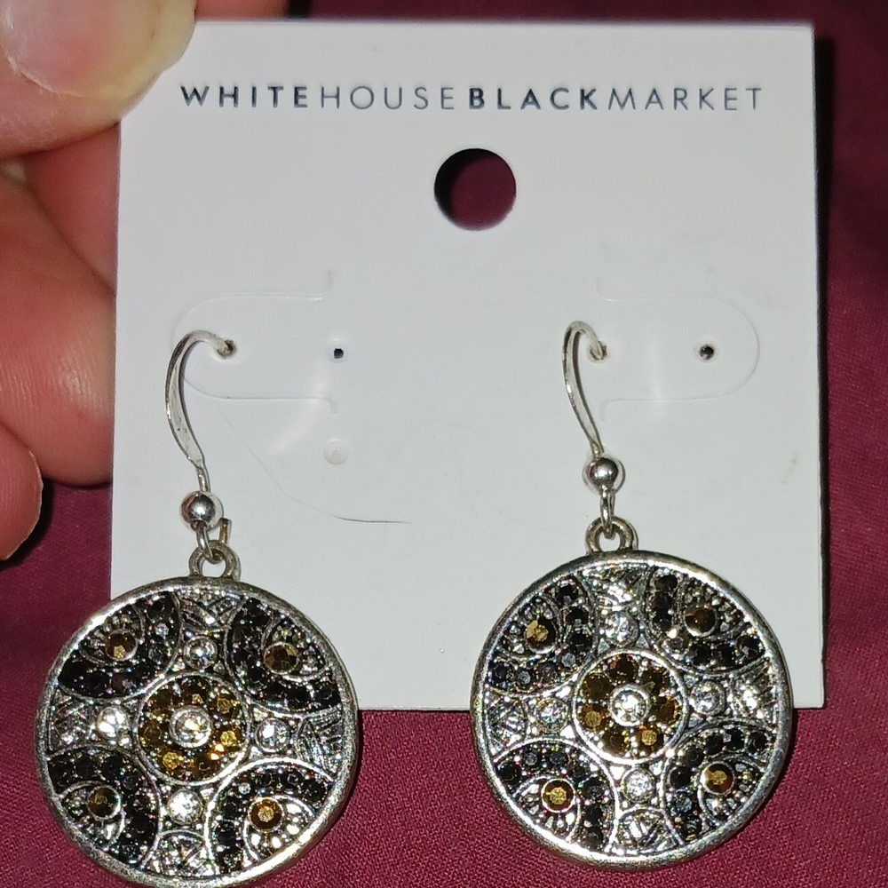 White House Black Market Silver and Black Earrings